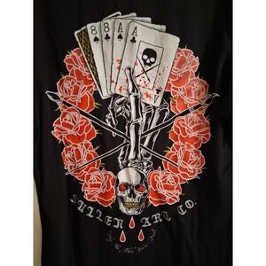 Sullen Art Collective T-Shirt Mens Medium Skull Playing Cards Fair